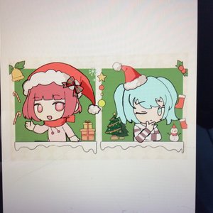 两人组的圣诞大头照