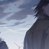 昏暗的天空和风车